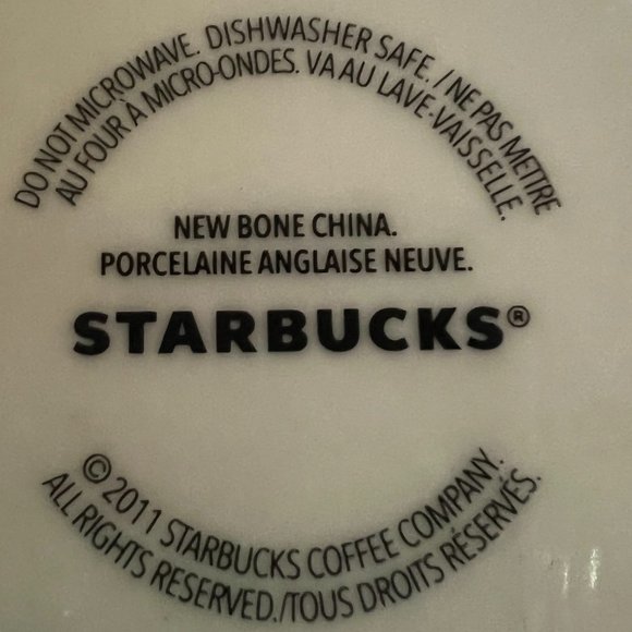 Starbucks TAZO Asymmetrical  Blue & White Bone China Handleless Tea Cup Mug 2011 - Picture 6 of 6